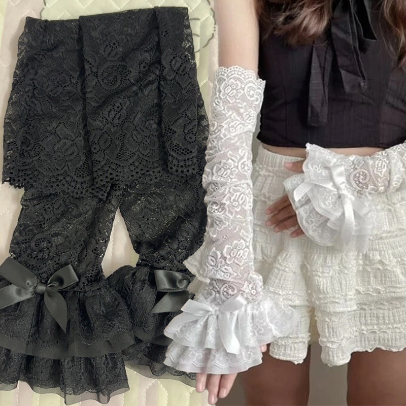 Fingerless Glove Knit - Hollow Out Dantel Uzun Kol Kollu