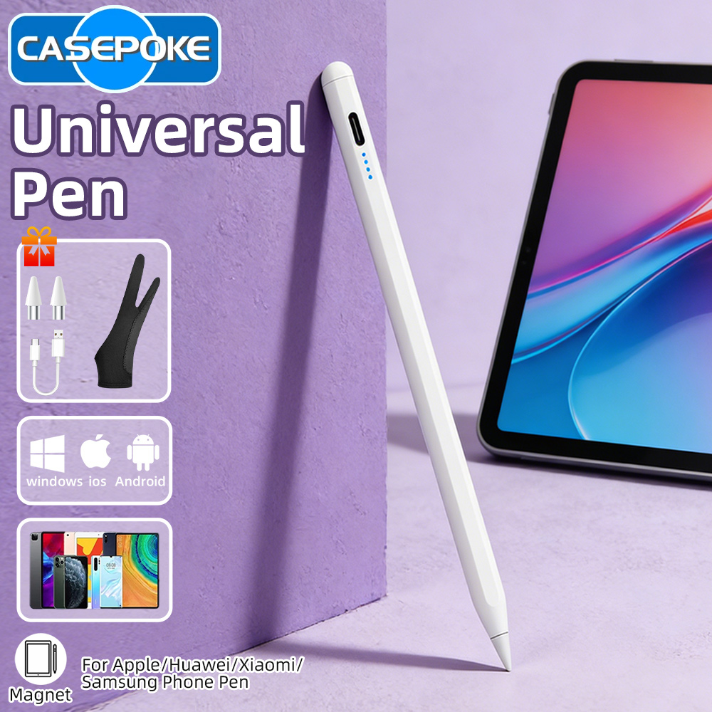 Touchscreen Glove Capacitive - 2026 Universal 4 LED'li Stylus Kalem,