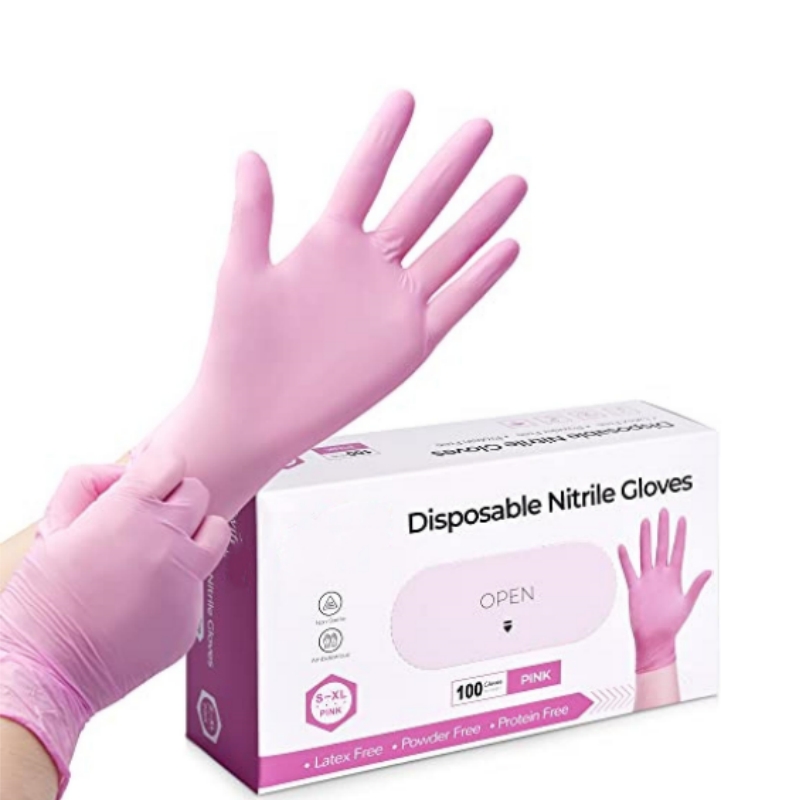 Latex Disposable Glove - Pembe nitril tek kullanımlık eldivenler ev