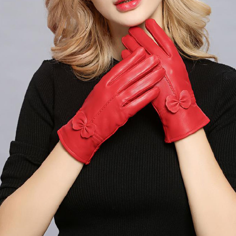 Wool Glove Lined - Kadın Hakiki Deri Kış Sıcak Eldiven