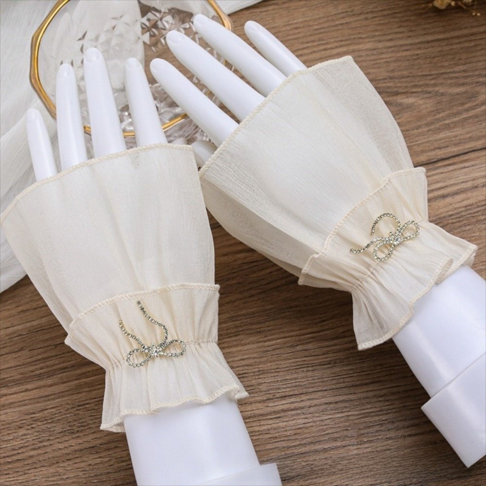 Fingerless Glove Knit - Dantelli Pileli Çıkarılabilir Manşetler Parmaksız Eldivenler