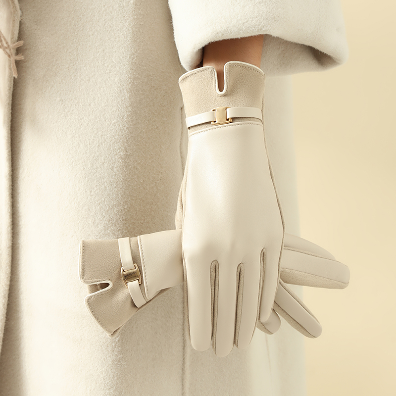 Leather Driving Glove - Kışın Kadınlar için 1 Çift Eldiven,