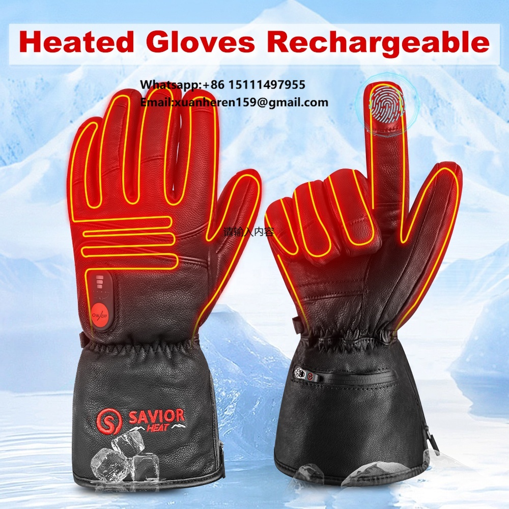 Ski Glove Waterproof - Isıtmalı Deri Eldiven Erkek Kadın Kış