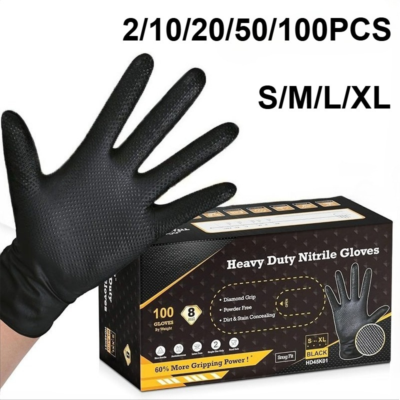 Nitrile Mechanic Glove - 2-100PCS 8mil Ağır Hizmet Tipi Endüstriyel