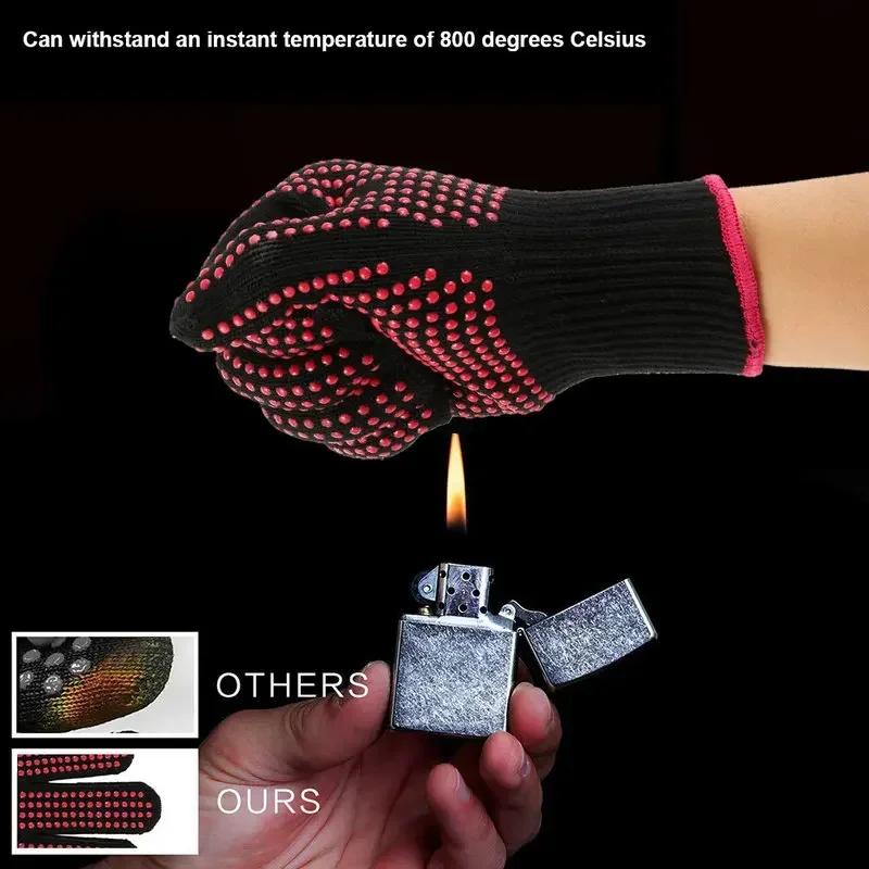 Oven Mitt Silicone - 1 Çift Kaymaz Silikon Barbekü Eldivenleri