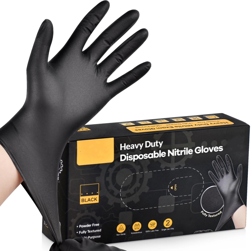 Nitrile Mechanic Glove - 20 adet siyah tek kullanımlık nitril