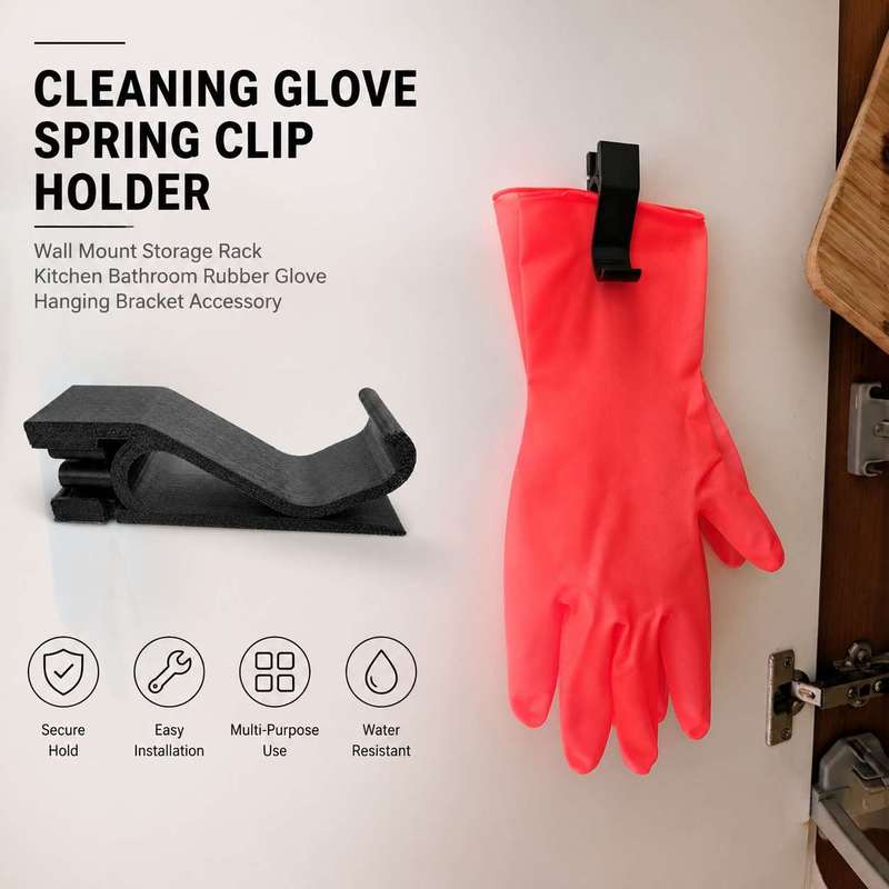 Rubber Glove Cleaning - Mutfak Banyo Duvar Askılı Yaylı Kelepçe