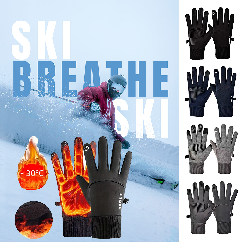 Ski Glove Waterproof - Kış bisiklet eldivenleri rüzgar geçirmez kalınlaşmak