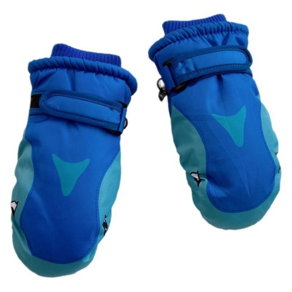 Ski Glove Waterproof - Karikatür Çocuk Kayak Eldivenleri Sıcak Köpekbalığı