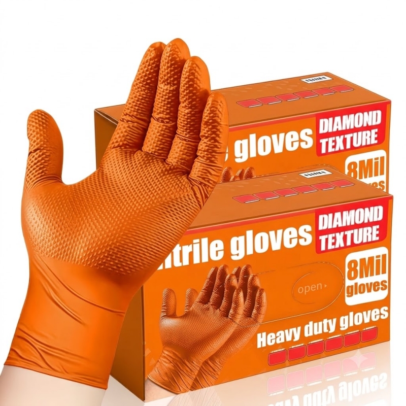 Nitrile Mechanic Glove - Ağır Hizmet Tipi Turuncu Nitril Eldivenler