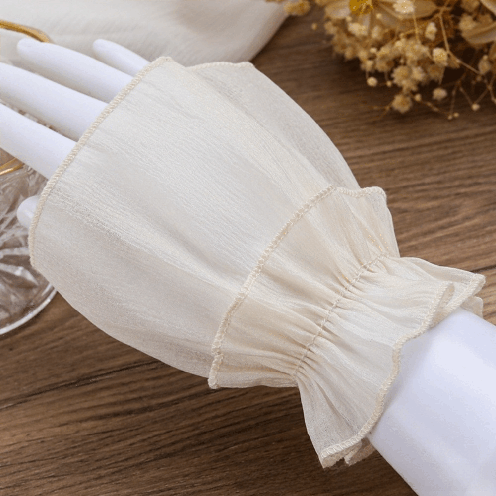 Fingerless Glove Knit - Dantelli Pileli Çıkarılabilir Manşetler Kristal Tırnak