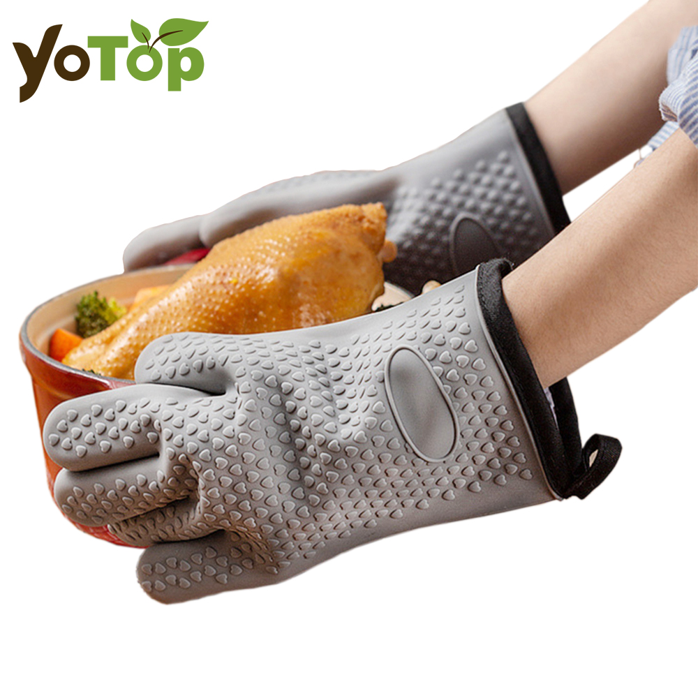 Oven Mitt Silicone - Isıya Dayanıklı Silikon Eldiven Mikrodalga Fırın