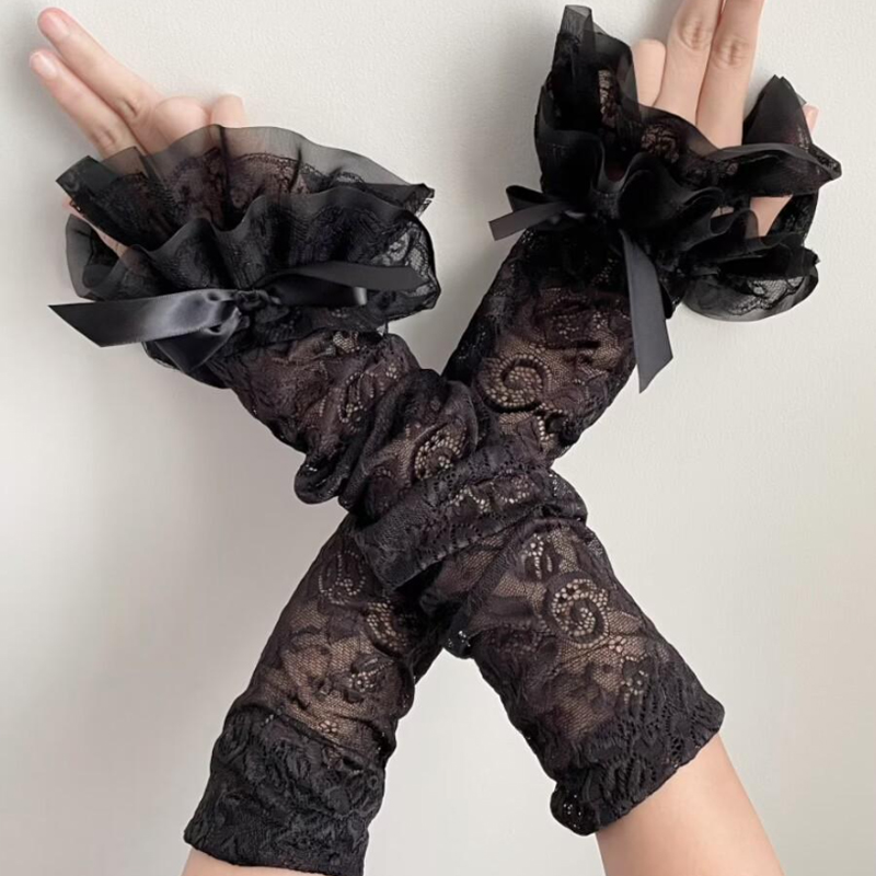 Hollow Out Dantel Uzun Kol Kol - Fingerless Glove Knit incelemesi ve fiyatı