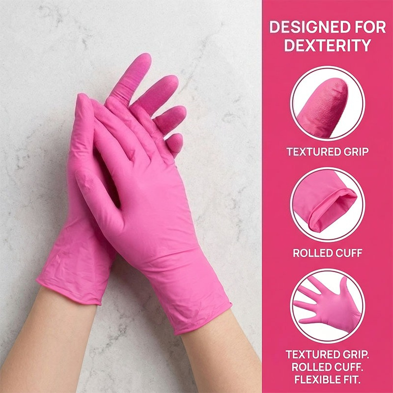 10-100PCS Pembe Nitril Tek Kul - Nitrile Mechanic Glove incelemesi ve fiyatı