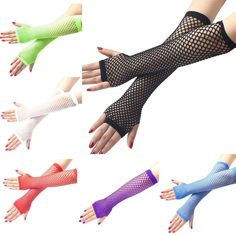 Kadınlar için Neon Fileli Uzun - Fingerless Glove Knit incelemesi ve fiyatı