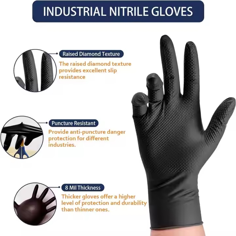 8 Mil Kalınlığında Ağır Hizmet - Nitrile Mechanic Glove incelemesi ve fiyatı